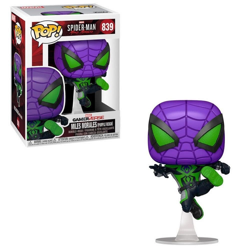Funko Marvel 0839 Miles Morales Metallic Purple Reign Suit Spider-Man GamerVerse