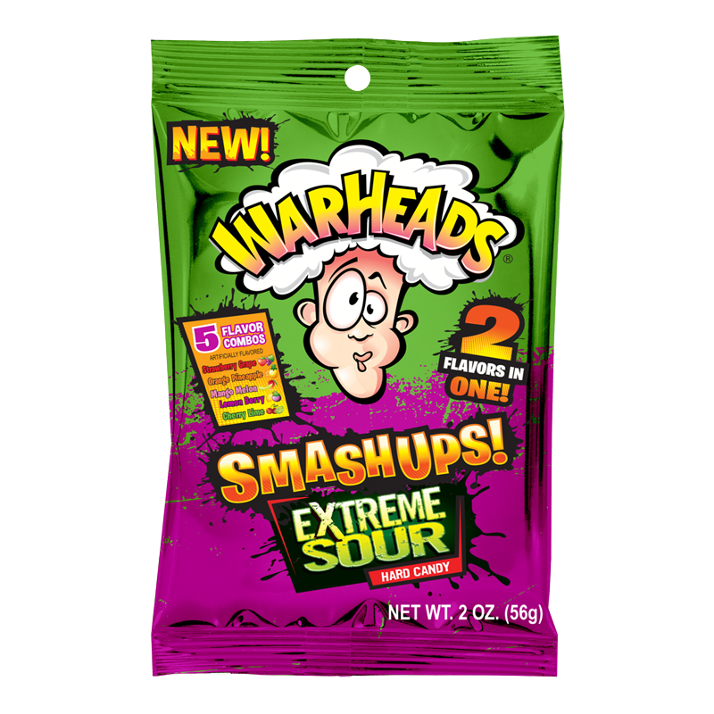 Candy Warheads Smashups Hard Candy Peg Bag 56gr