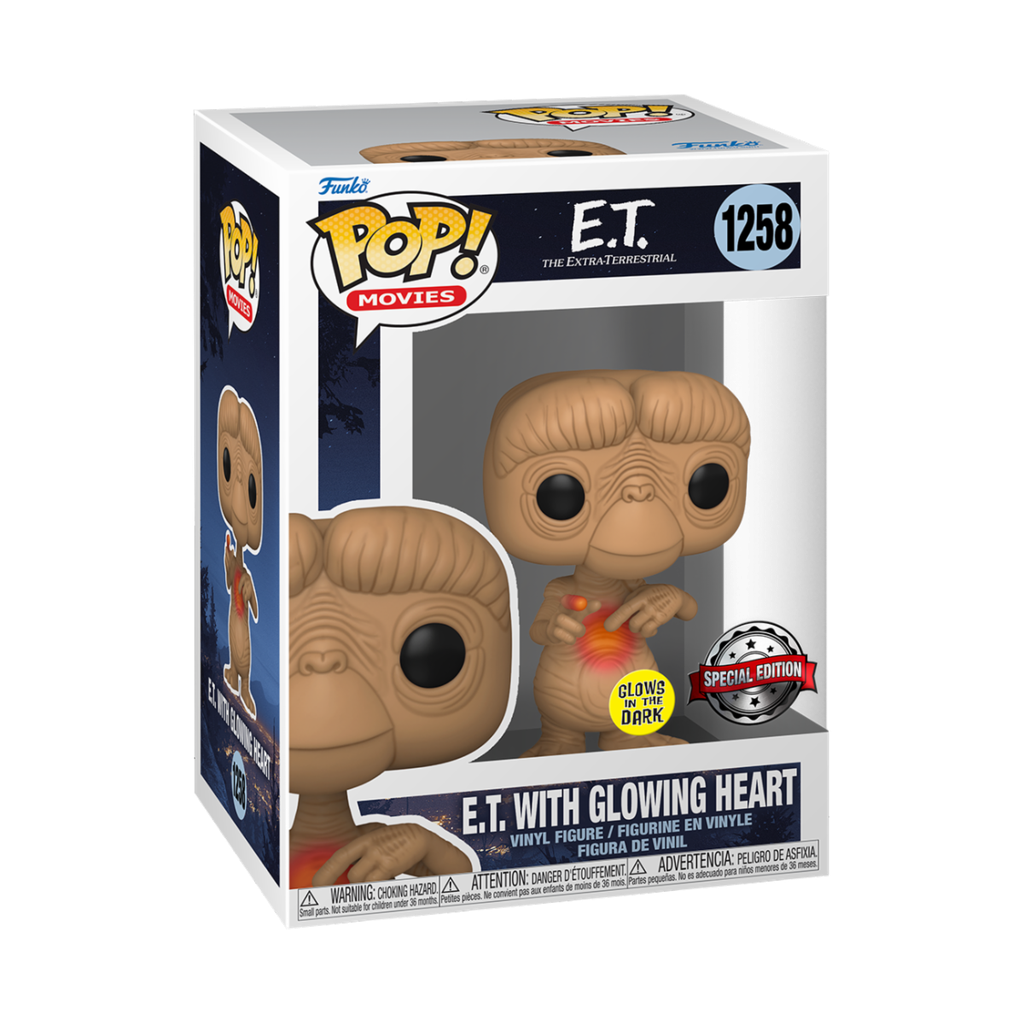 Funko Movies 1258 ET with Glowing Heart GITD Glow in the Dark Special Edition E.T. The Extra-Terrestrial