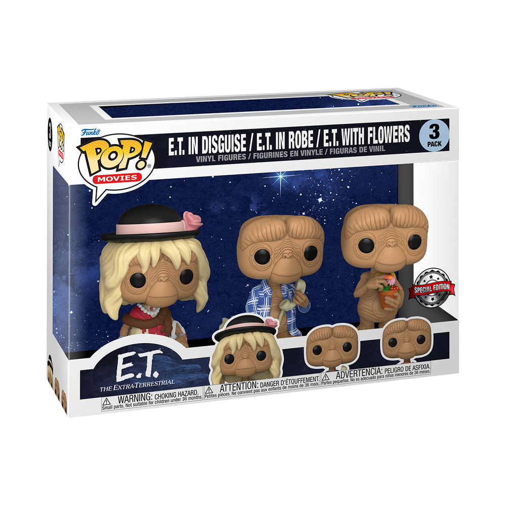 Funko Movies 3pack E.T. in Disguise / E.T. in Robe / E.T. with Flowers Special Edition ET The Extra Terrestrial