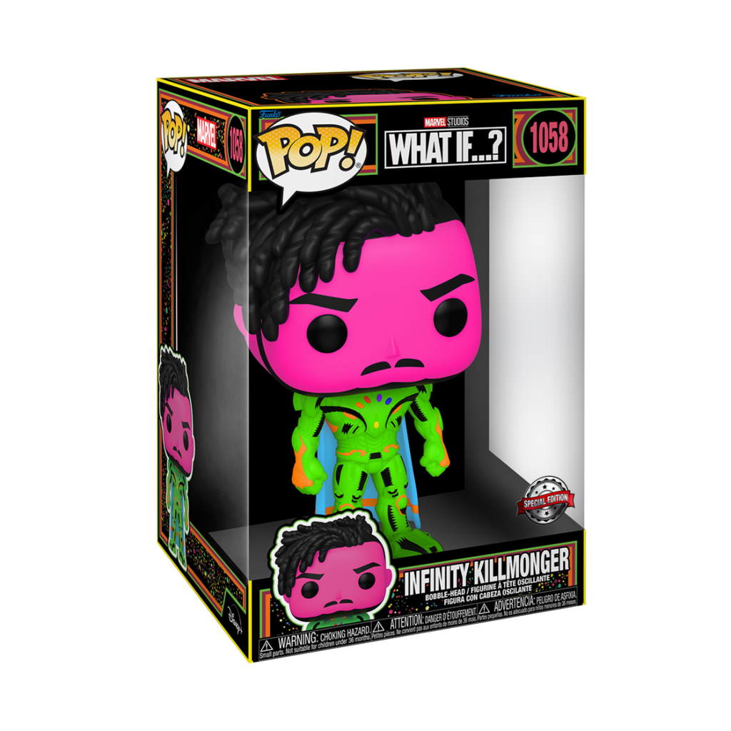 Funko Marvel 1058 Infinity Killmonger Jumbo 10inch Blacklight Special Edition What If...?
