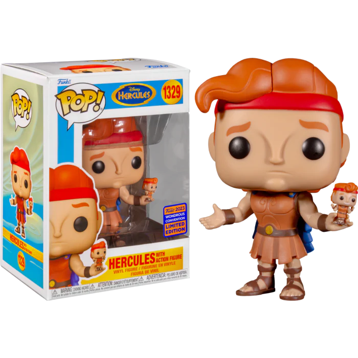 Funko Disney 1329 Hercules with Action Figure Funko 2023 Wondrous Convention Limited Edition Hercules