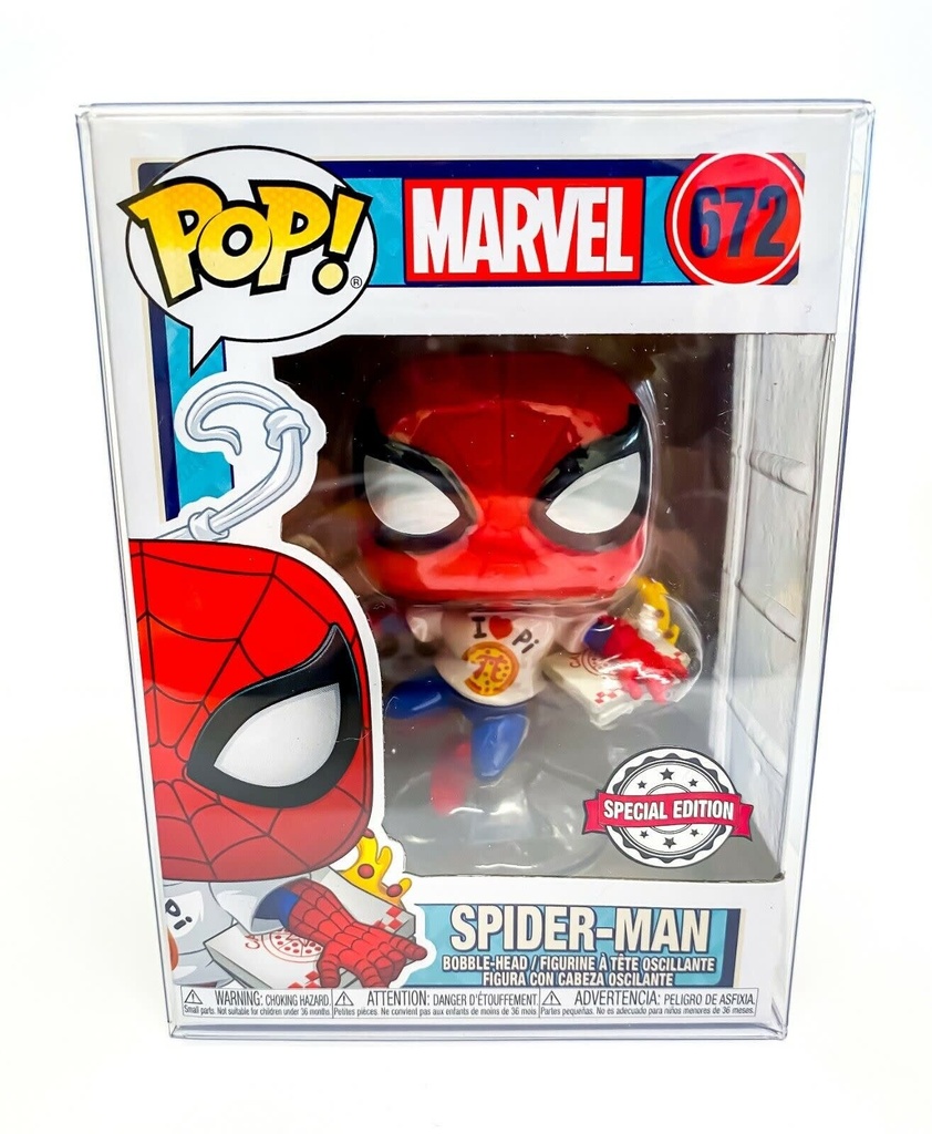 Funko Marvel 0672 Spider-Man with Pizza Pi Shirt Special Edition