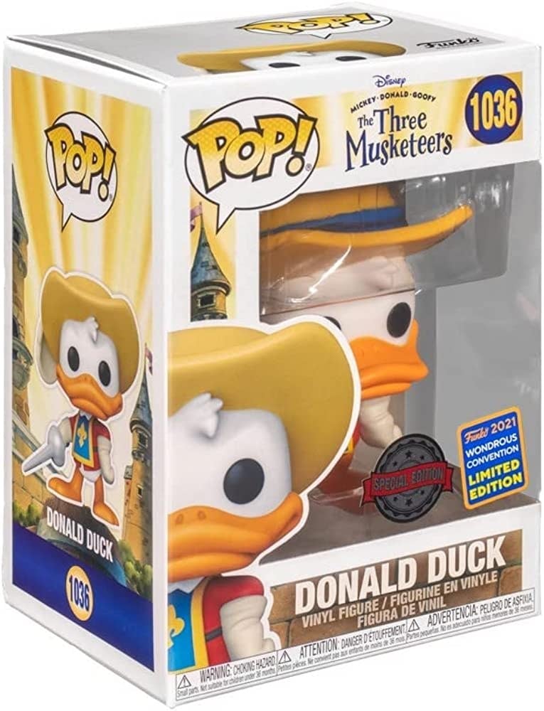 Funko Disney 1036 Donald Duck 2021 Wondrous Convention Limited Edition Special Edition The Three Musketeers