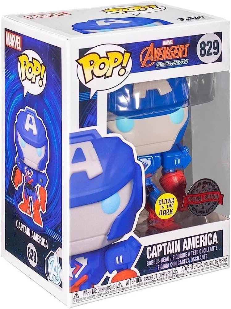 Funko Marvel 0829 Captain America GITD Special Edition Avengers Mech Strike