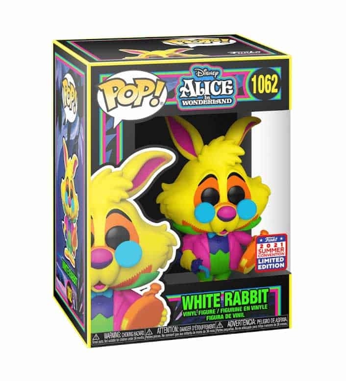 Funko Disney 1062 White Rabbit Blacklight Funko 2021 Summer Convention Limited Edition Alice in Wonderland