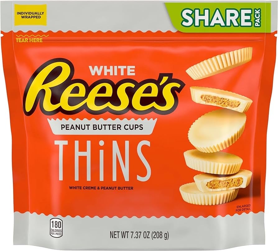 Chocolate Reese's White Peanut Butter Cups Thins 208gr