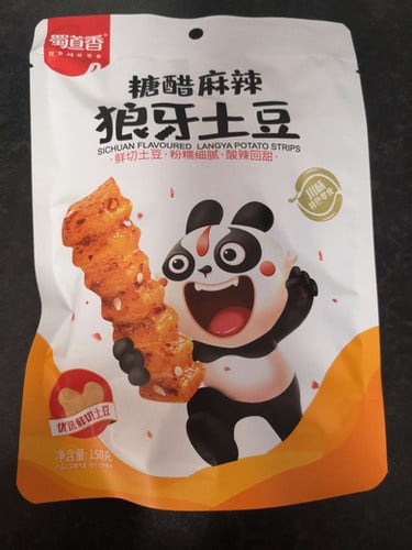 Greenies Gluten Strips SICHUAN Flavoured Langya Potato Strips 150gr