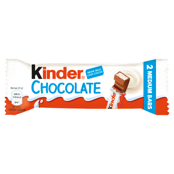 Chocolate Kinder 2 Medium Bars 42gr
