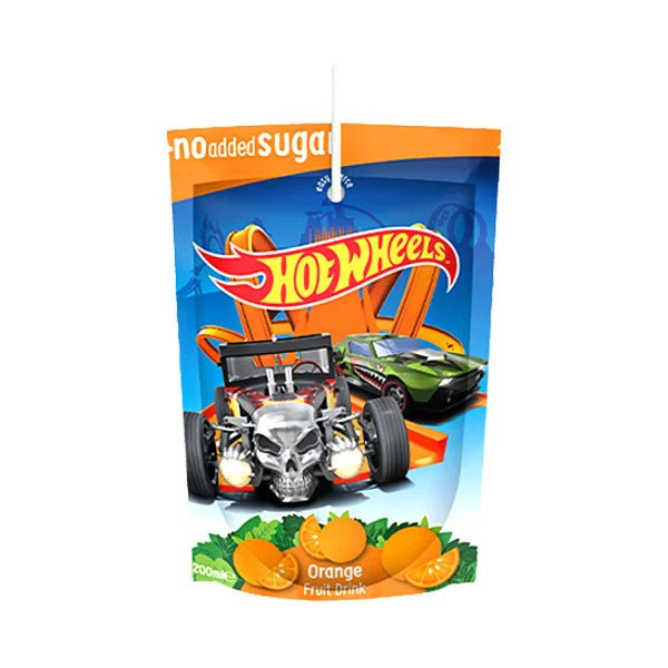 Drinks Hot Wheels Fruit Pouch Drinks Orange no added Sugar 200ml