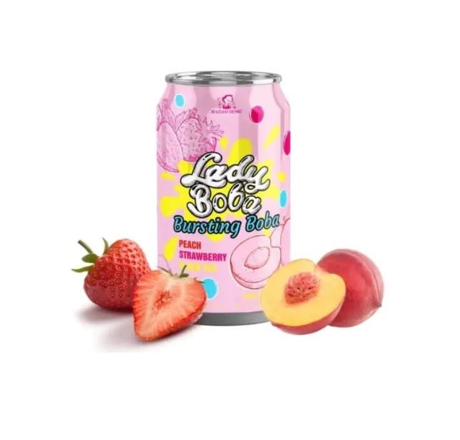 Bubble Tea Madam Hong Lady Boba, Peach, Strawberry, Black Tea 320ml