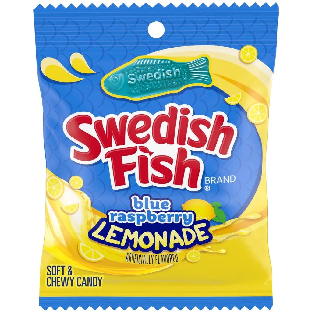 Candy Swedish Fish Blue Raspberry Lemonade 102gr