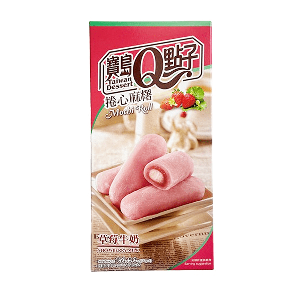 Mochi StrawBerry Milk Mochi Roll 150gr Taiwan