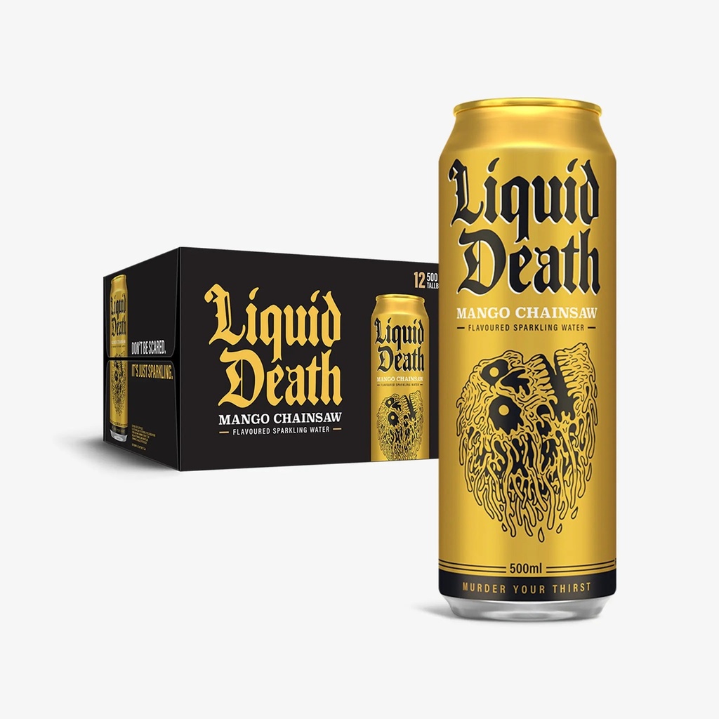 Liquid Death Sparkling Water, Mango ChainSaw, Murder Your Thirst