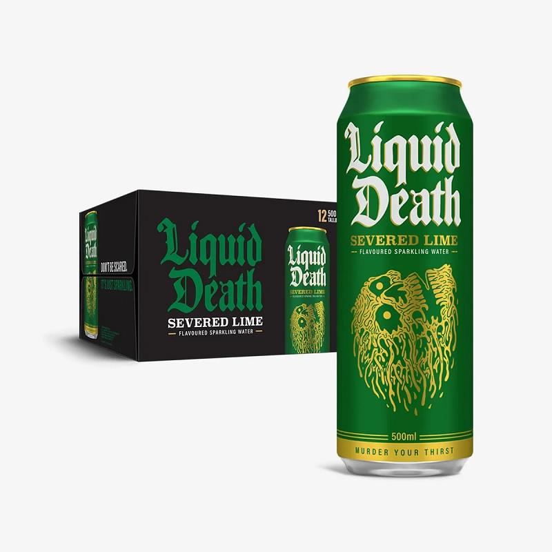 Liquid Death Sparkling Water, Severed Lime, Murder Your Thirst