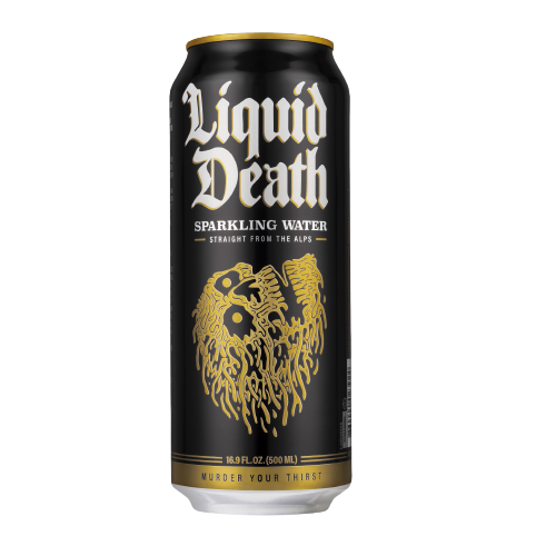 Liquid Death Sparkling Water, Straight From the Alps, Murder Your Thirst