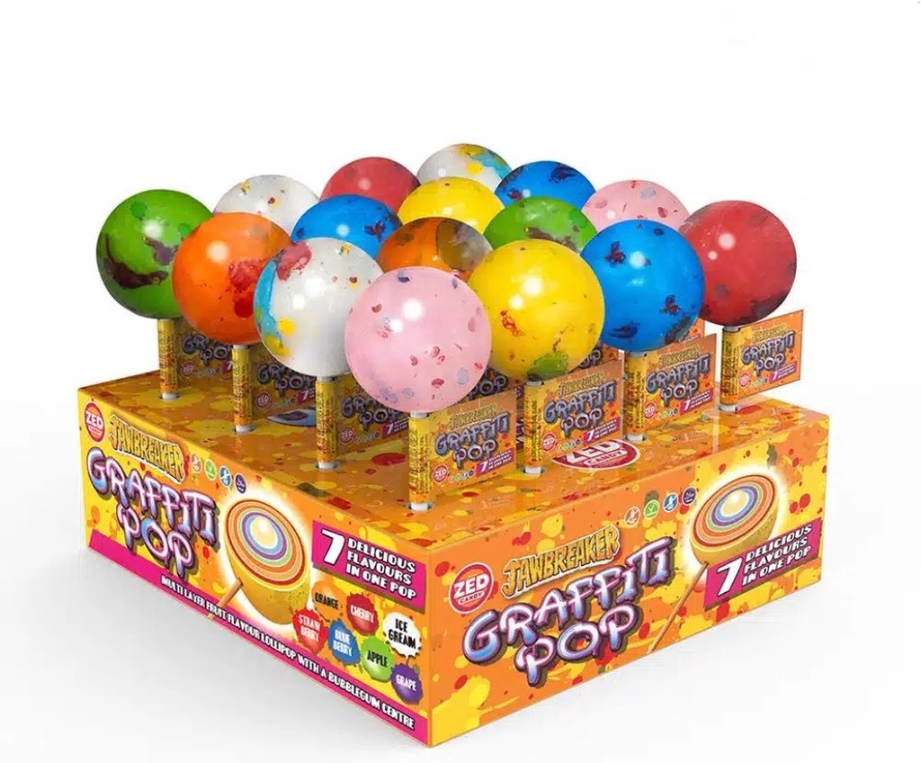 Candy JawBreaker Graffiti Pop 7 Flavours 55gr