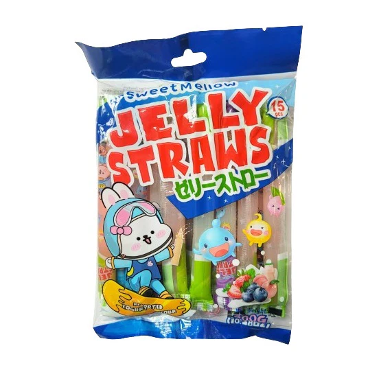 Candy SweetMellow Jelly Straws Assorted Yogurt Flavors 15pieces 300gr