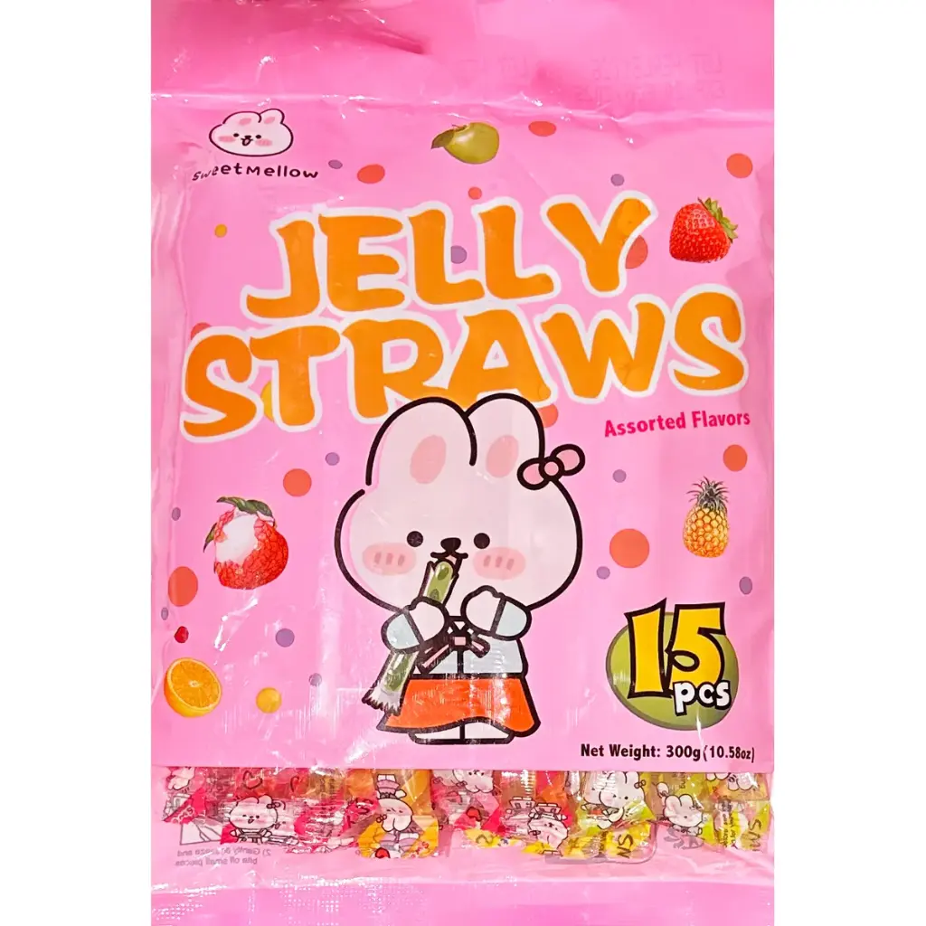 Candy SweetMellow Jelly Straws 5 Assorted Flavors 15pieces 300gr