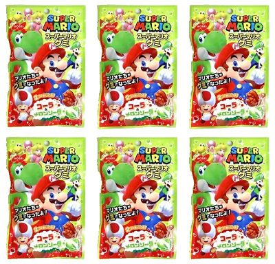 Super Mario Gummy Cola Melon Soda 6pack