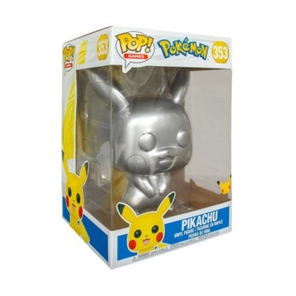 [59873] Funko Games 0353 Pikachu 10inch Silver Metallic 25 Years Pokémon Exclusive