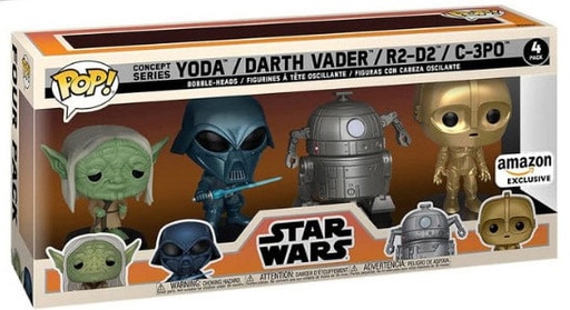 [58868] Funko Star Wars 4pack Yoda/ Darth Vader / R2-D2 / C-3PO  Concept Series