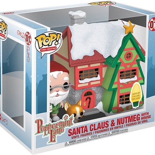 [44423] Funko Town Christmas 01 Santa Claus & Nutmeg House with Lights Peppermint Lane