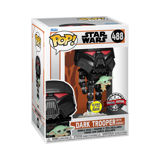 [58286] Funko Star Wars 0488 Dark Trooper with Grogu The Mandelorian GITD Glow in the Dark Special Edition