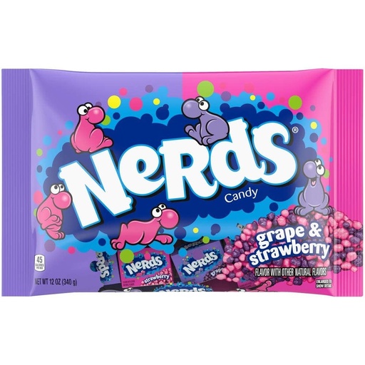 Candy Nerds Small Bags Grape & Strawberry 340gr