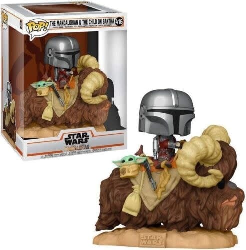 [52373] Funko Star Wars 0416 The Mandalorian on Bantha with Child in Bag