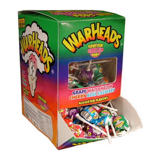 Candy Warheads Blue Raspberry Bubblegum Pop 17gr