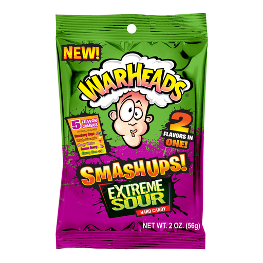 Candy Warheads Smashups Hard Candy Peg Bag 56gr