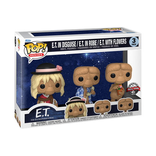 [65051] Funko Movies 3pack E.T. in Disguise / E.T. in Robe / E.T. with Flowers ET The Extra Terrestrial Special Edition