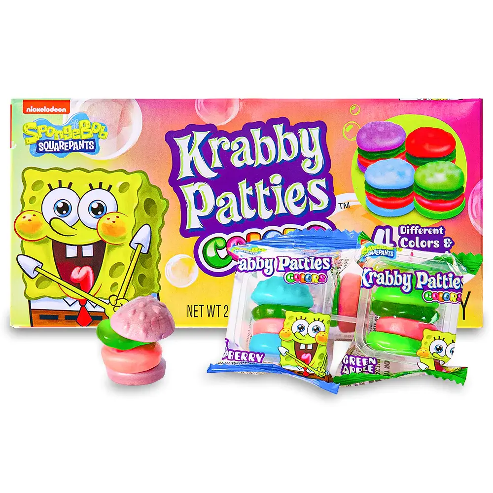 Candy Spongebob Squarepants Gummy Krabby Patties Colors Box 72gr