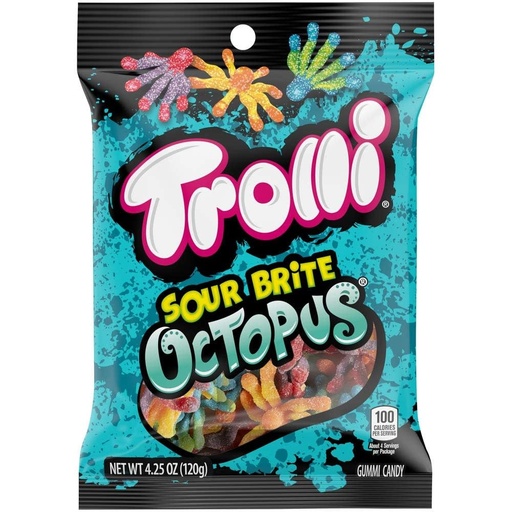 Candy Trolli Peg Bag Sour Brite Octopus 120gr
