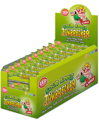 Candy Zed Jawbreaker Sour Apple 4 Balls