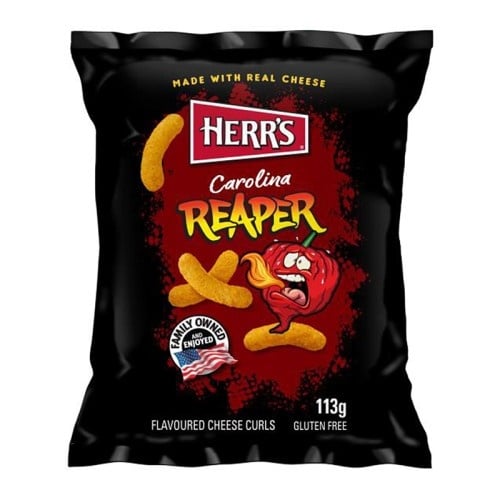 [72600069145] Chips Herr's Carolina Reaper Flavored Cheese Curls 113gr