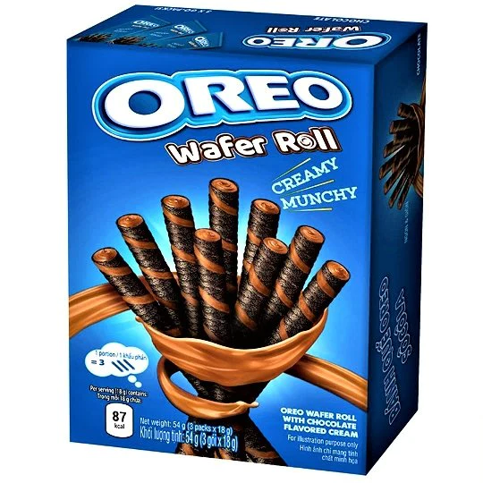 Cookies Oreo Wafer Roll Chocolate Flavored Cream 54gr