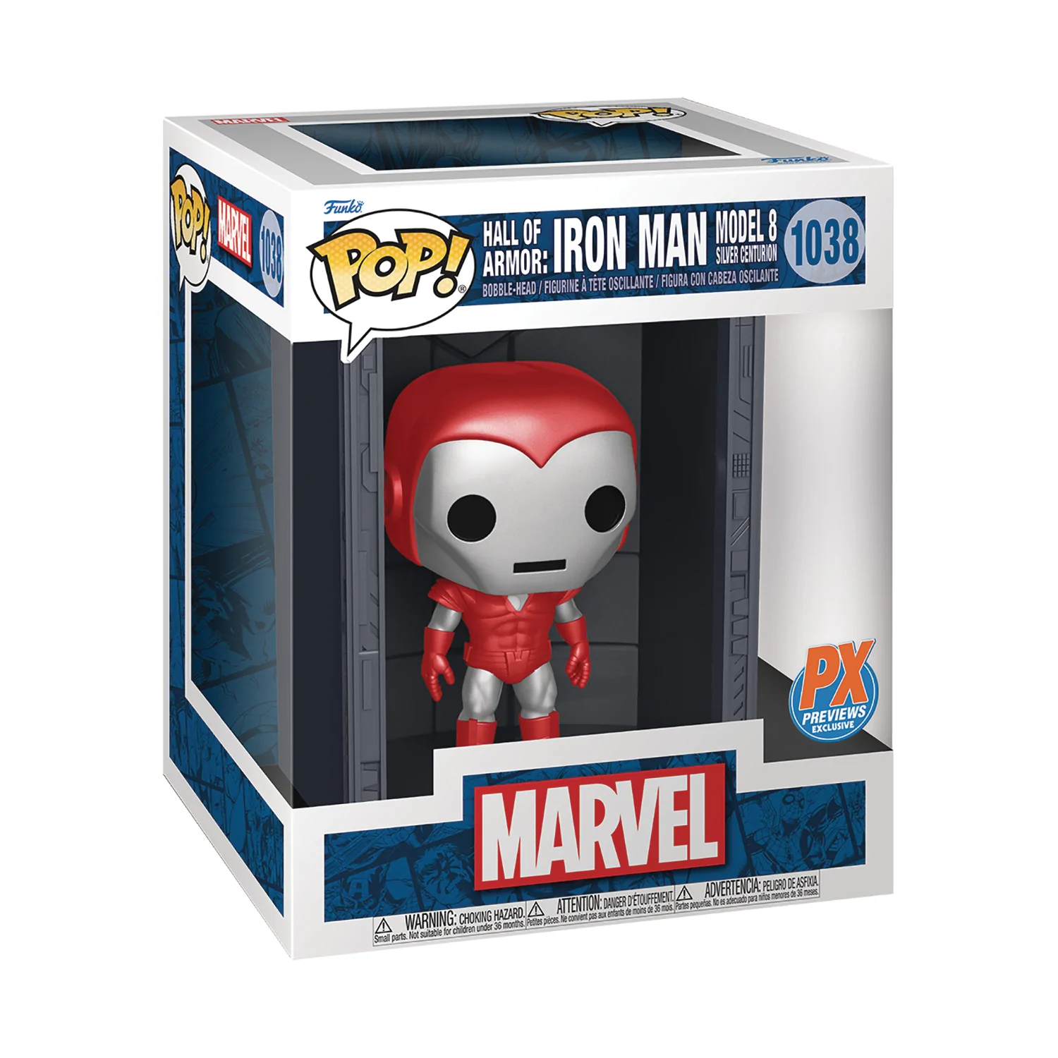 [64806] Funko Marvel 1038 Hall of Armor: Iron Man Model 8 Silver Centurion