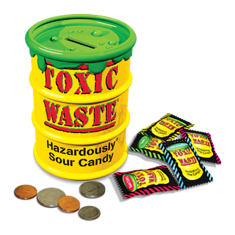 Candy Toxic Waste Money Box Yellow 85gr