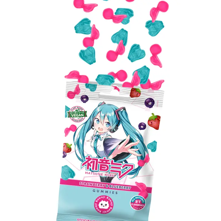 Candy Kawaji & Hatsune Miku Gummies StrawBerry & BlueBerry 125gr