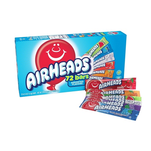 Candy Airheads Assorted Bars 72pack 1,15kg