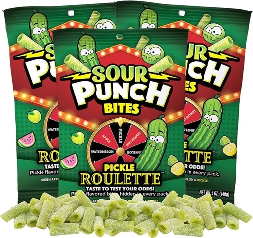 Candy Sour Punch Bites Pickle Roulette 140gr