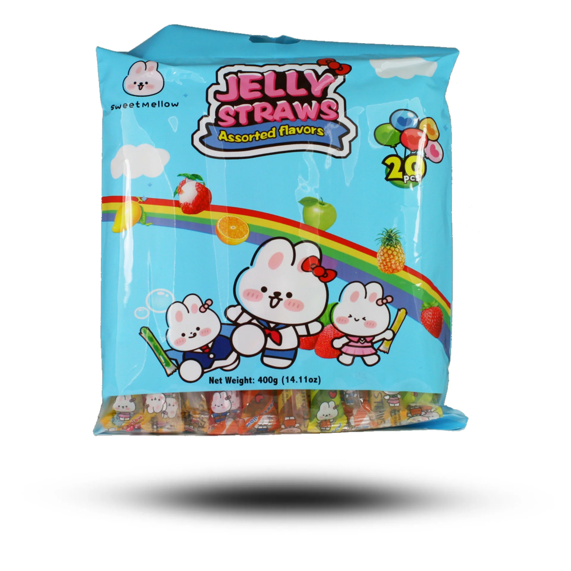 Candy SweetMellow Jelly Straws Assorted Flavors 20pieces 400gr