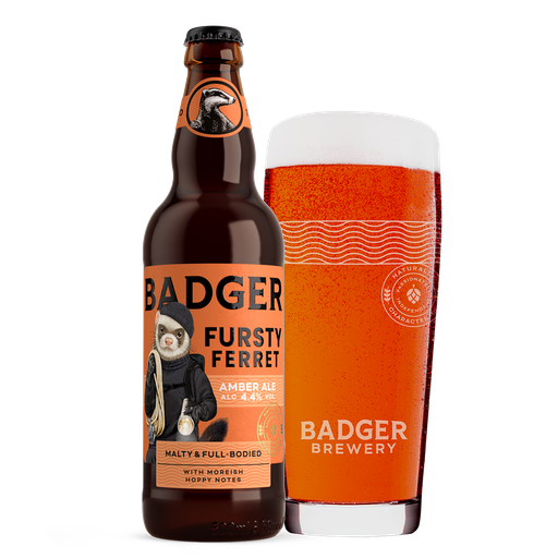 Badger Brewery, Fursty Ferret, Malty & Full-Bodied 4.4% alcohol 500ml