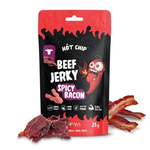 Beef Jerky Hot Chip Jerky Chili And Bacon 25gr