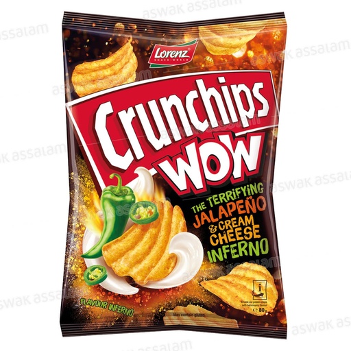 Lorenz Crunchips Terrifying Jalapeno & Cream Cheese Inferno 80gr