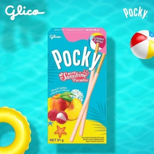 Pocky Sunshine Paradise Limited Edition Peach, Lychee & Elderflower 31gr