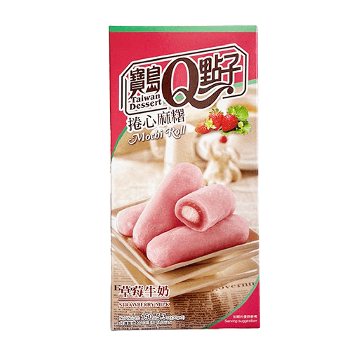 Mochi StrawBerry Milk Mochi Roll 150gr Taiwan