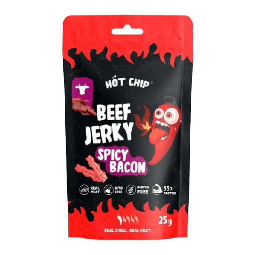 Beef Jerky Hot Chip Spicy Bacon 25gr